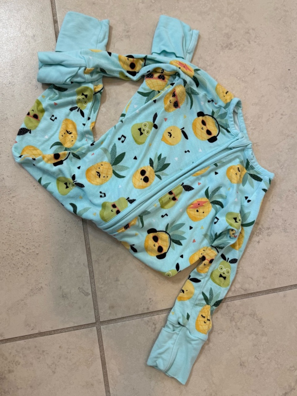 Little Sleepies 3-6 months Pineapple Zippy